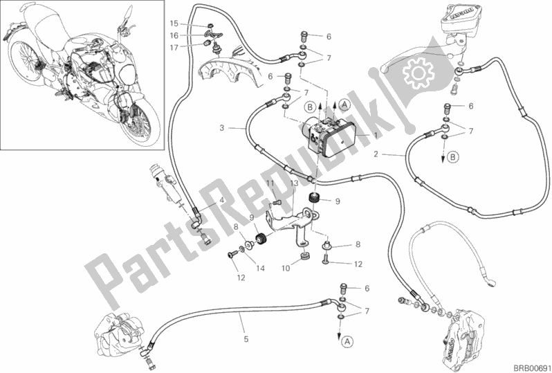 Todas las partes para Sistema De Frenos Abs de Ducati Diavel 1260 Thailand 2019
